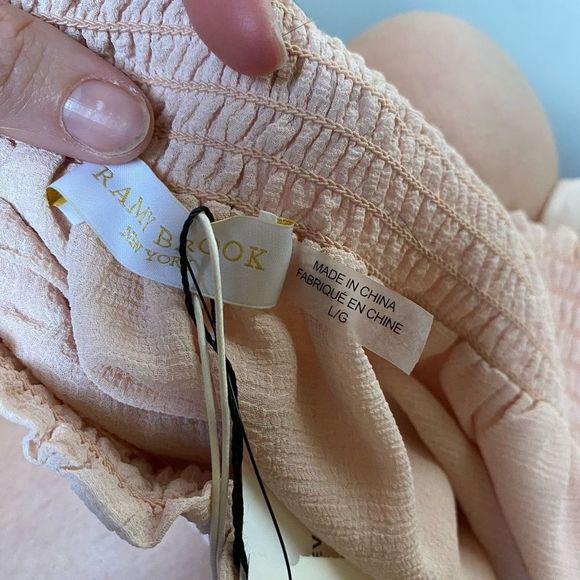 Ramy Brooke NWT Stevie Smocked BLUSH PINK Mini Skirt Size Large, MSRP $175 - Picture 7 of 10